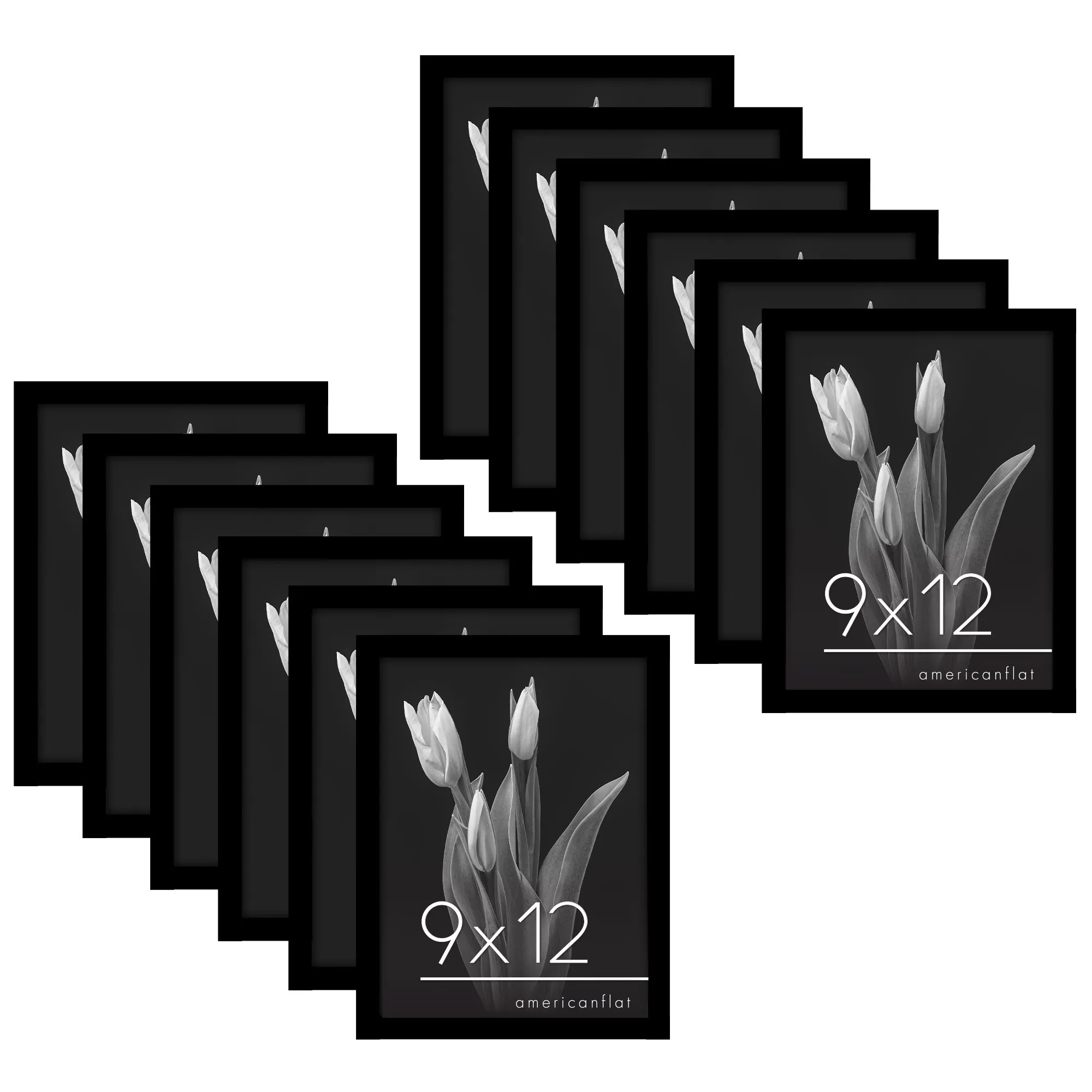 12 Piece - Gallery Wall Picture Frame Set | Black