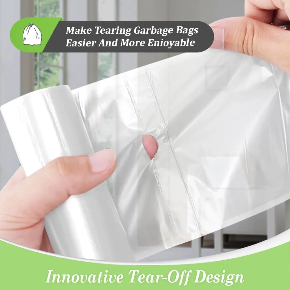 15 Gallon 100 Counts Strong Tall Kitchen Trash Bags,Fit 13,15,16,18 Gal,Garbage Bags by Teivio, Bin Liners, Plastic Bags for home Office,Clear for Bathroom,Industrial, Commercial, Janitorial, Clear