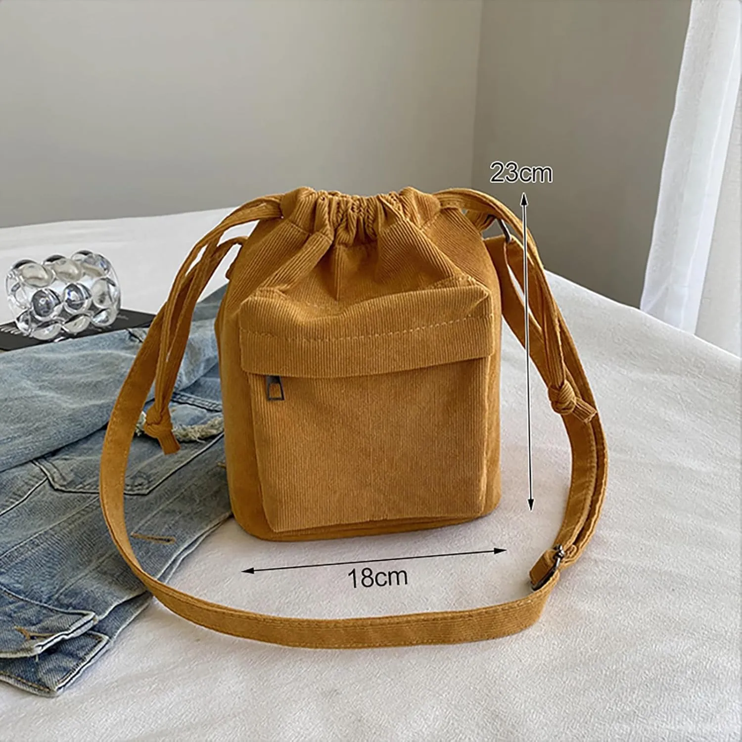 2025 New Women Bag Middle Shoulder Bag Korean Style Drawstring Bucket Bags Casual Light Youth Crossbody Bags Whole Sale