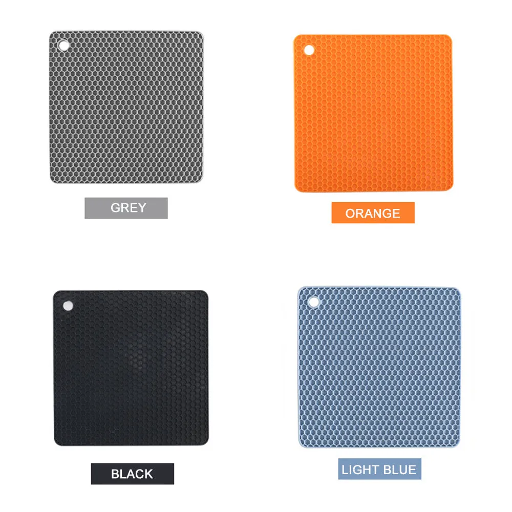 4-Pack Multi-Purpose Silicone Insulation Mat | Heat-Resistant Dishes Pads (Orange)
