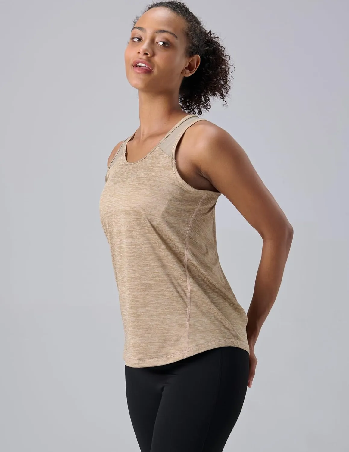 5 Pack Women's Workout Tops, Athletic Racerback Tank Tops for Women, Mesh Sleeveless Shirts Yoga for Gym Running