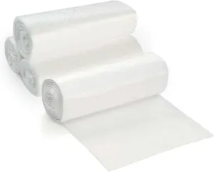 7-10 Gallon Clear Garbage Can Liners, 250 Count - Small - Medium Trash Can Liners - High Density, Thin, Lightweight, 8 Microns - For Office, Home, Hospital Wastebaskets - 5 Coreless Rolls
