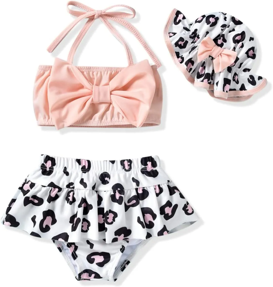 Aalizzwell Baby Girl 2-Piece Bikini Swimsuit with Hat
