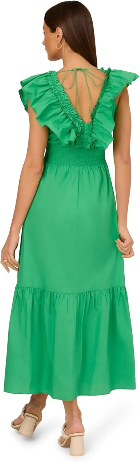 Adrianna Papell Women's Ruffle Front Maxi Dress