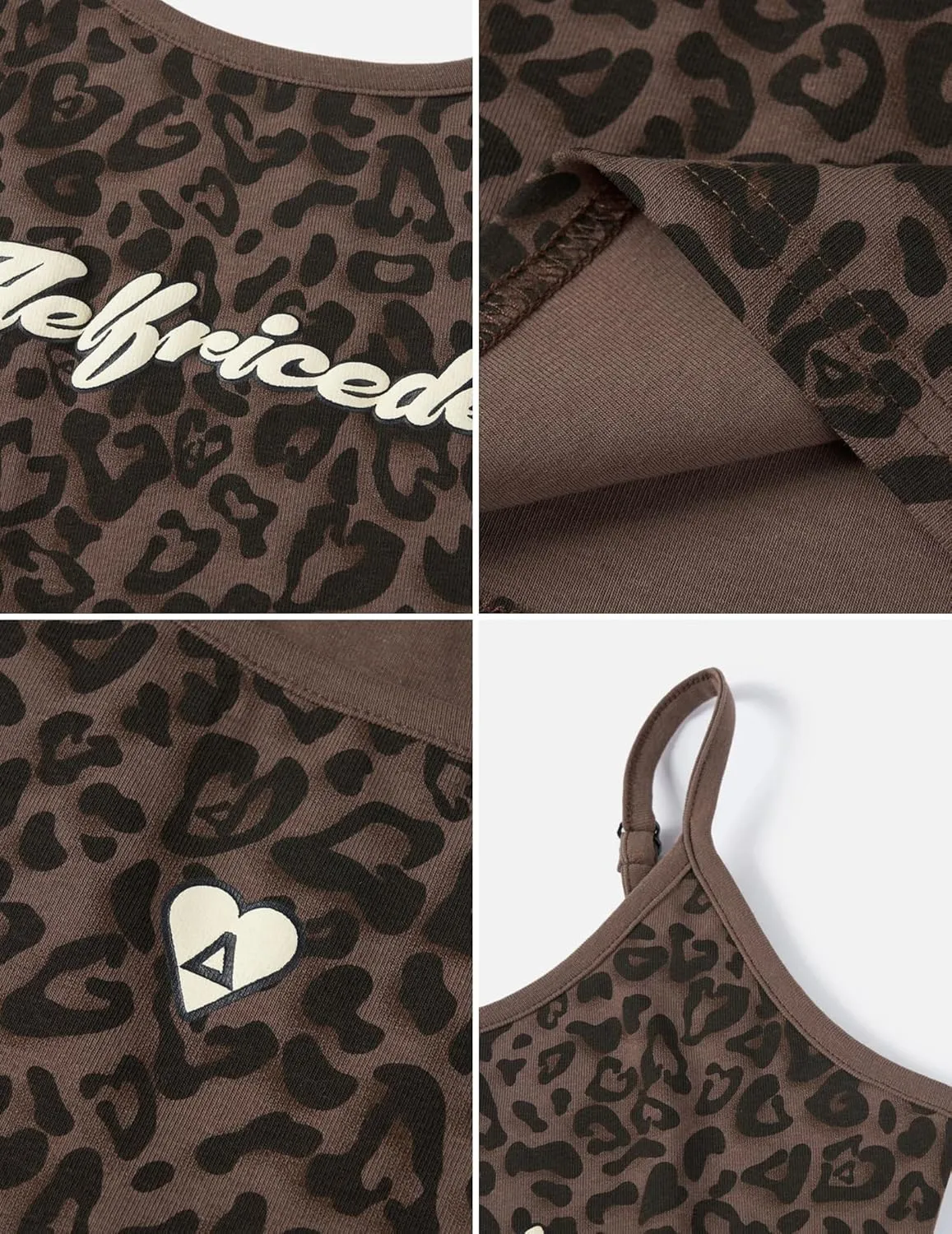 Aelfric Eden Women Halter Tank Tops Leopard Print Cami Top Crop Camisole Y2k Trendy Going Out Tops