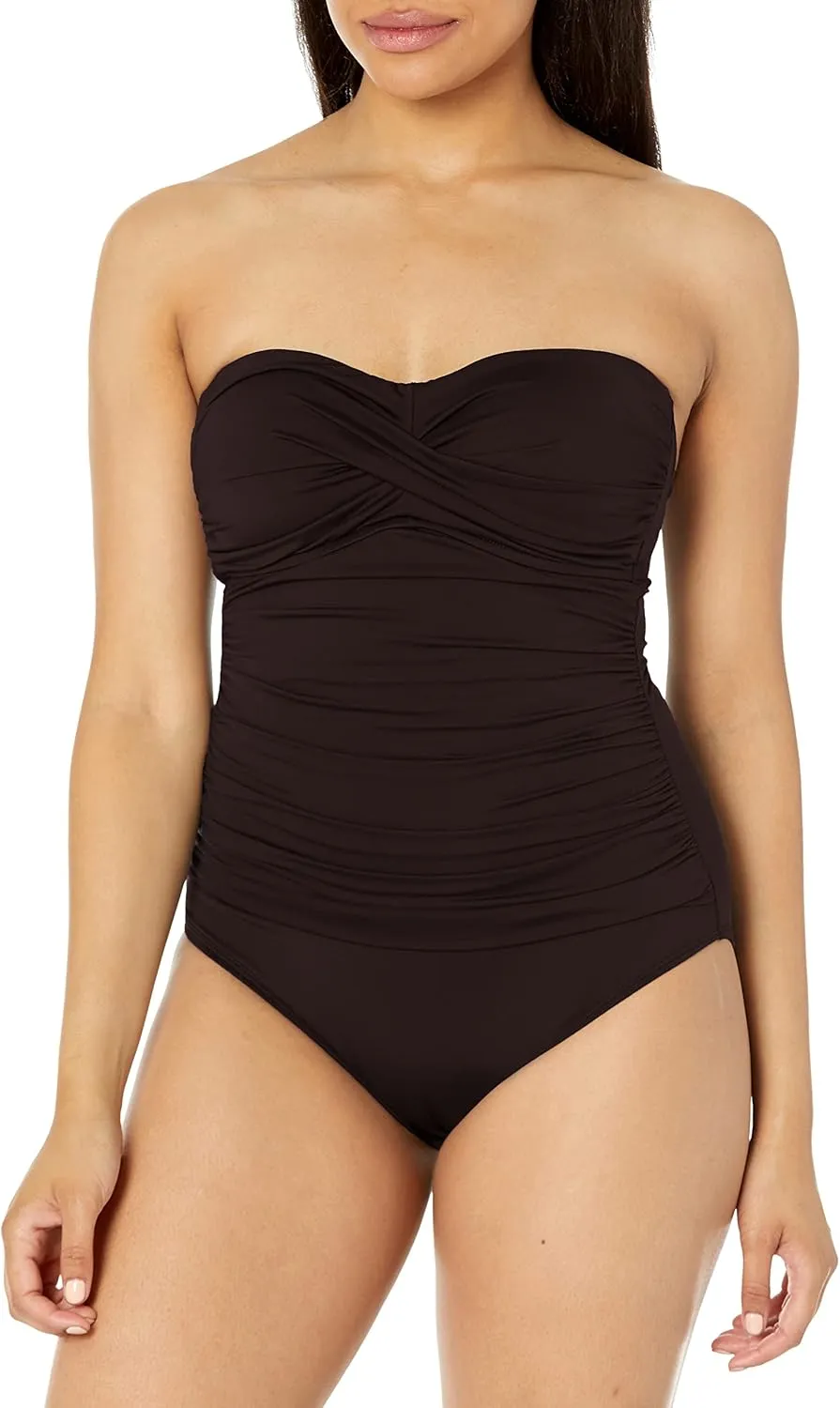 Anne Cole Women's Twist Front Shirred One Piece Swimsuit