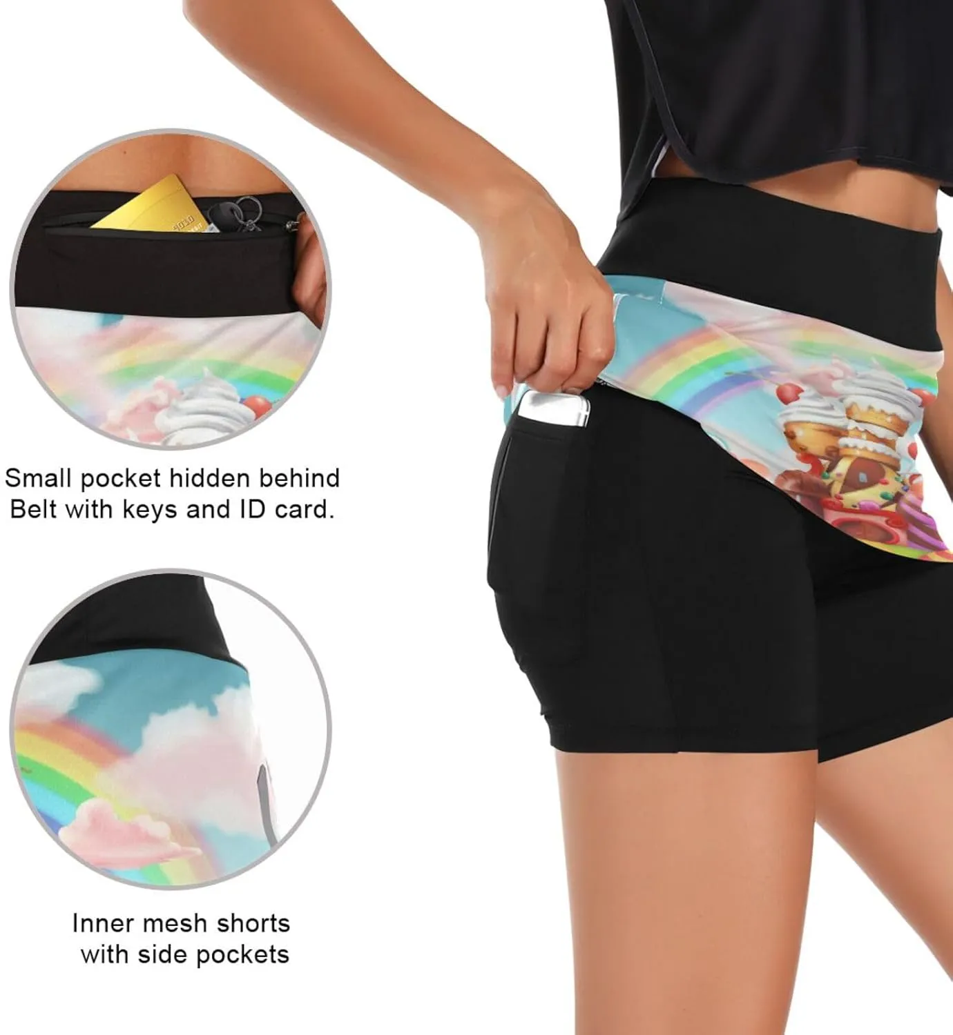 Ant with Leaf Women's Active Performance Skort Lightweight Skirt for Running Tennis Golf Workout Sports