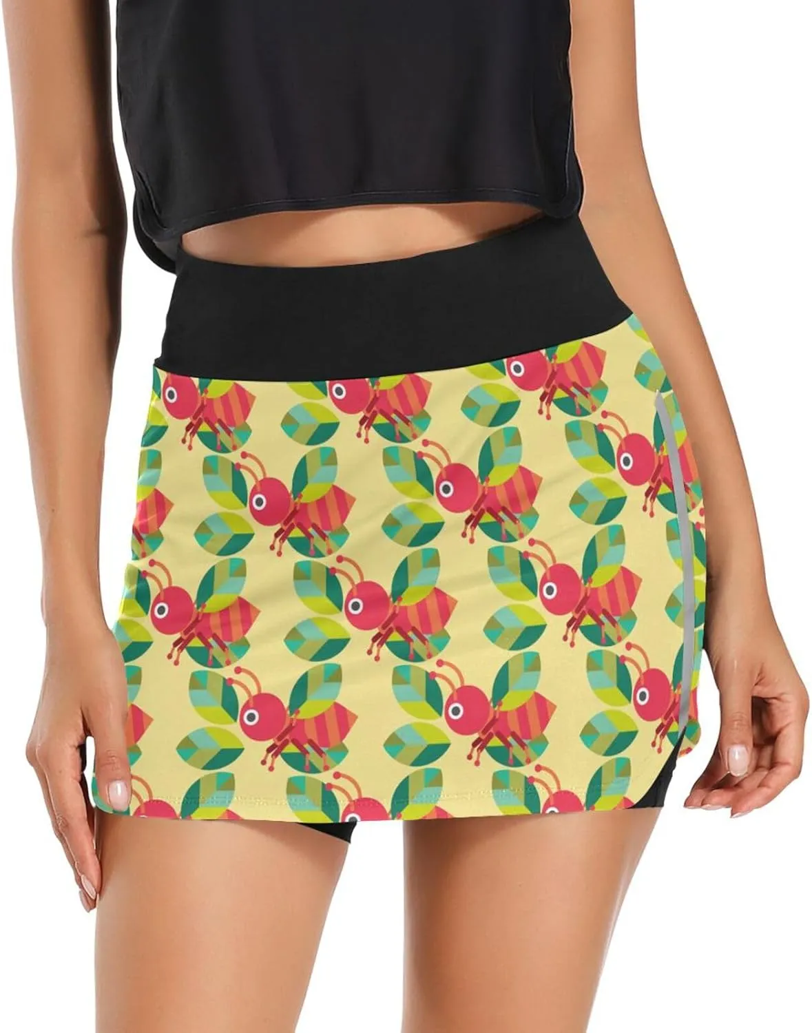 Ant with Leaf Women's Active Performance Skort Lightweight Skirt for Running Tennis Golf Workout Sports