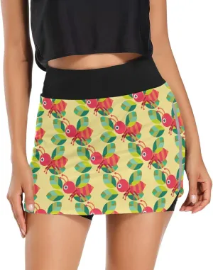 Ant with Leaf Women's Active Performance Skort Lightweight Skirt for Running Tennis Golf Workout Sports