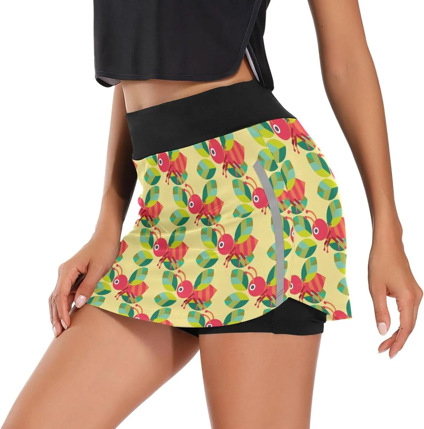 Ant with Leaf Women's Active Performance Skort Lightweight Skirt for Running Tennis Golf Workout Sports