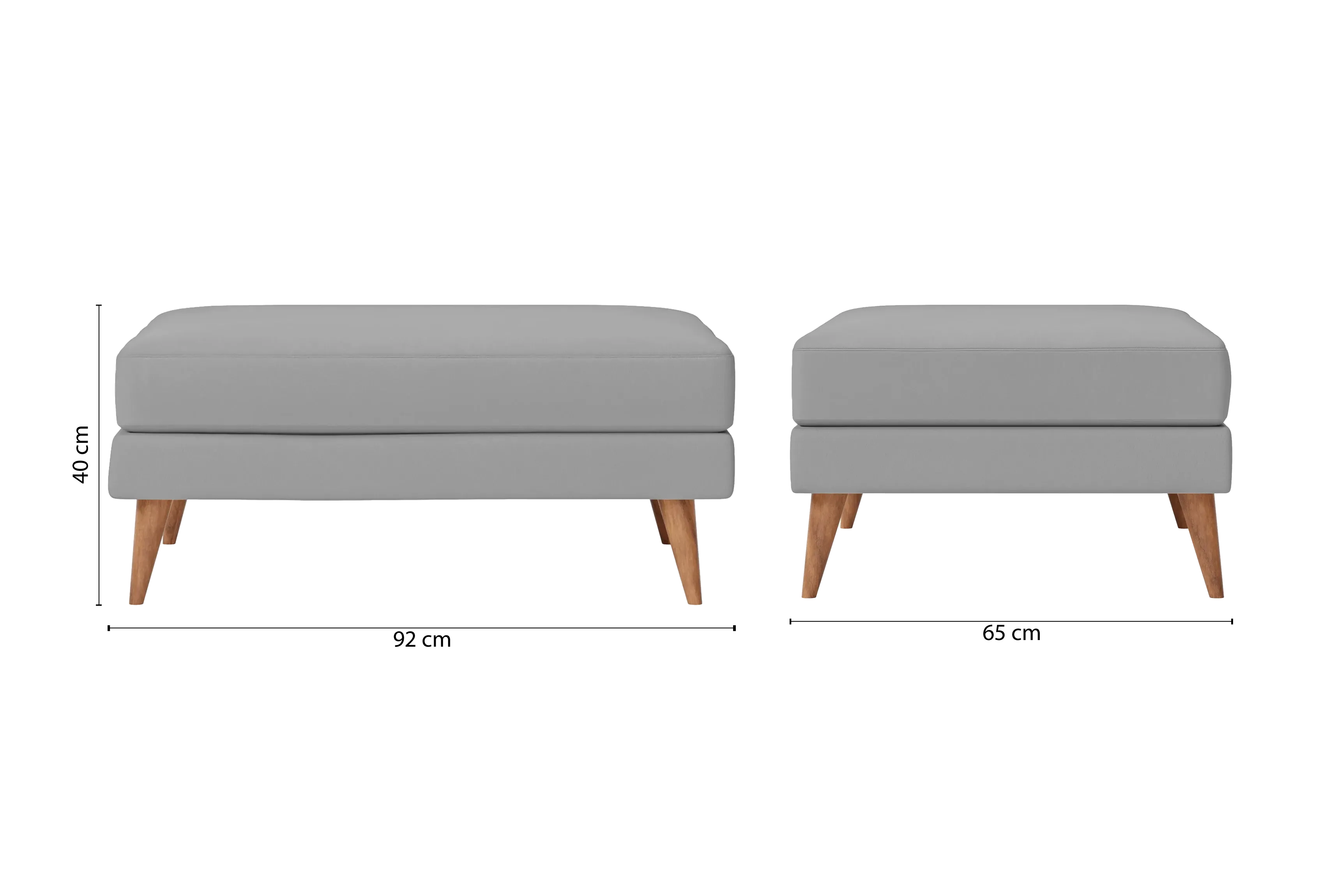 Aquila Ottoman Grey Leather