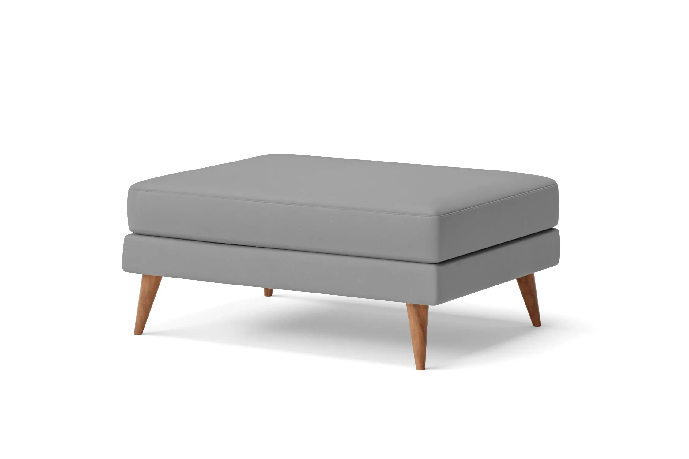 Aquila Ottoman Grey Leather