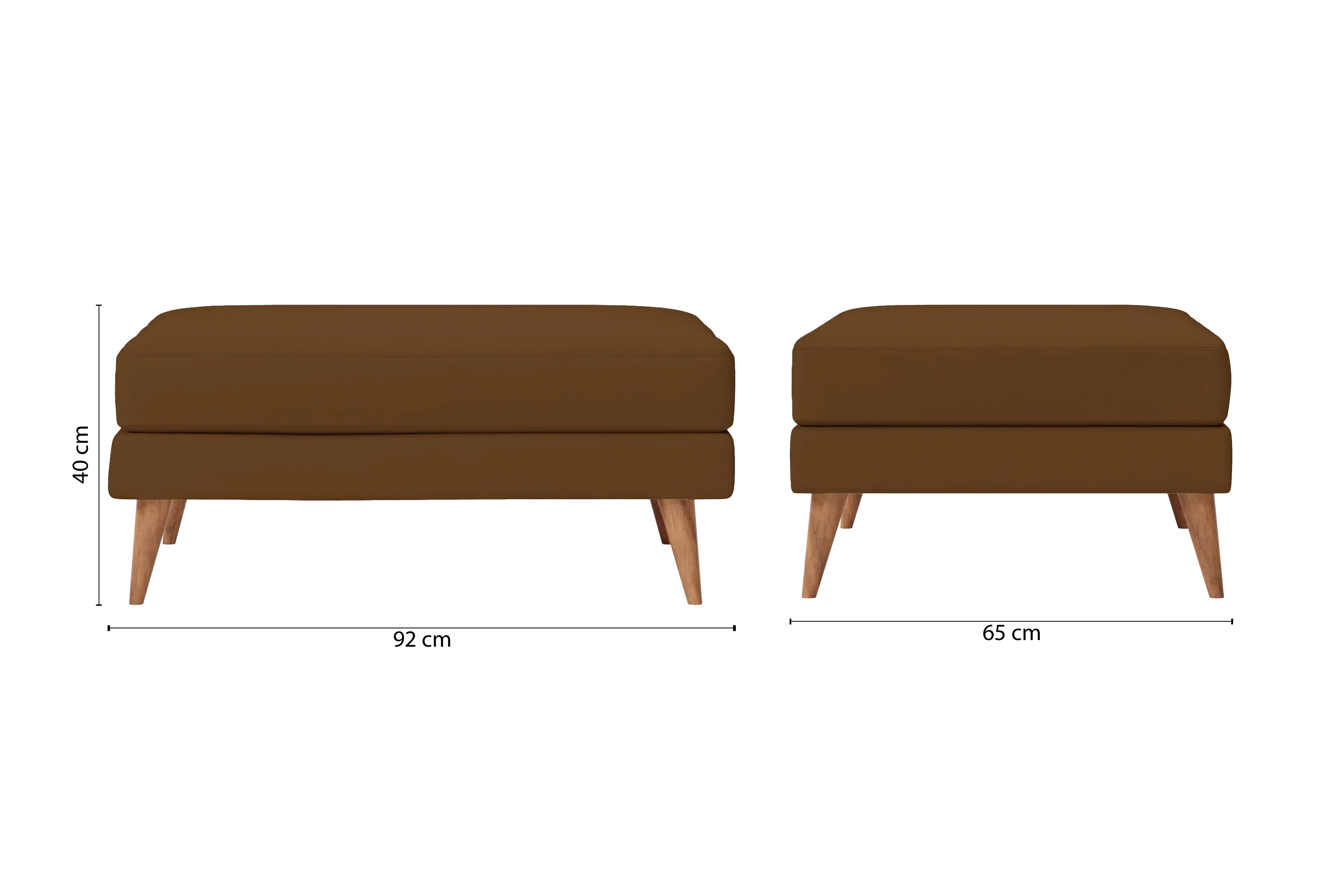 Aquila Ottoman Walnut Brown Leather