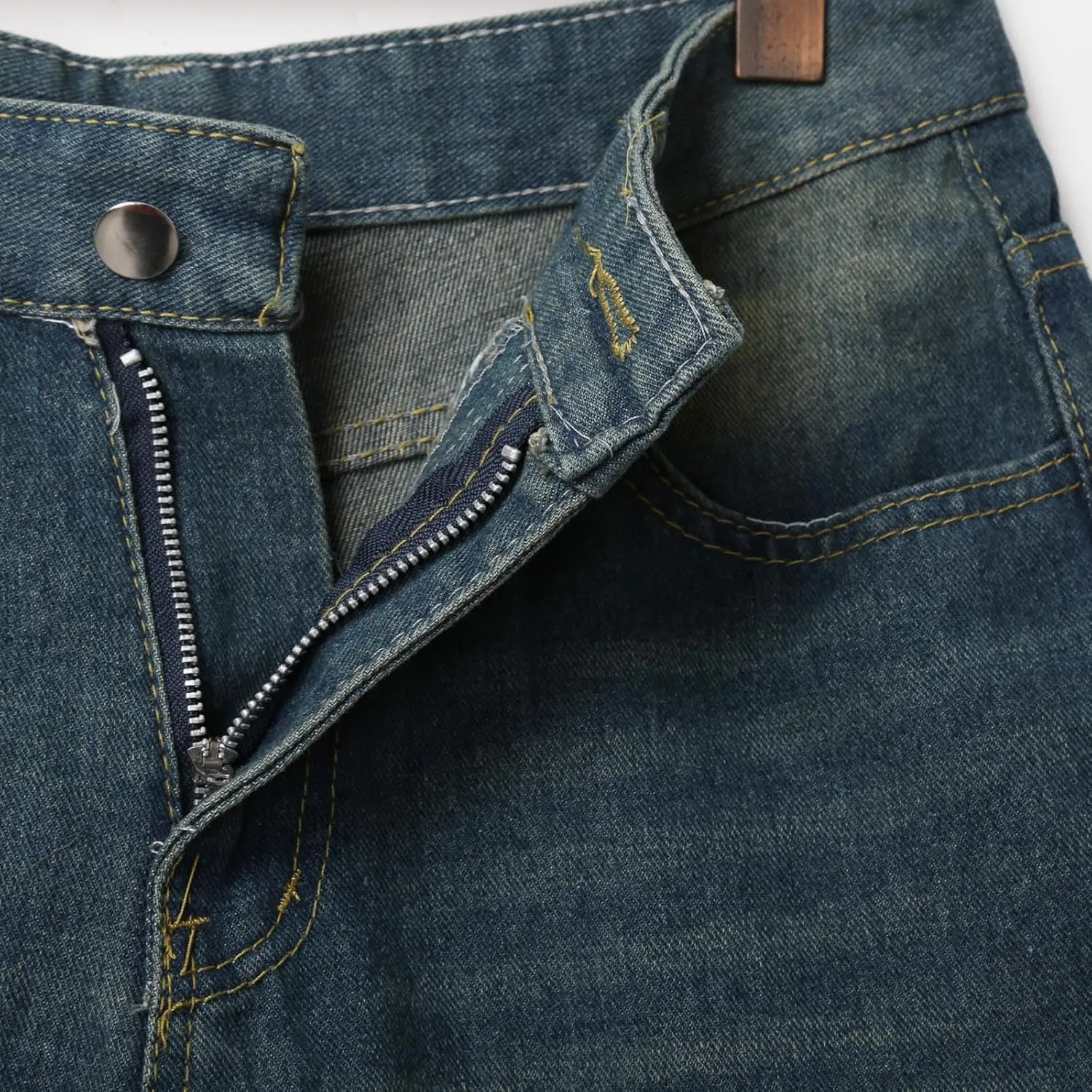 Baggy Jean Shorts for Men Summer Casual Loose Fit Hip Hop Long Denim Shorts with Pockets