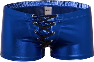 BaronHong Men's Drawstring Sexy Swim Underwear Briefs Shiny Board Shorts Stretchy Swimsuit Boyshorts