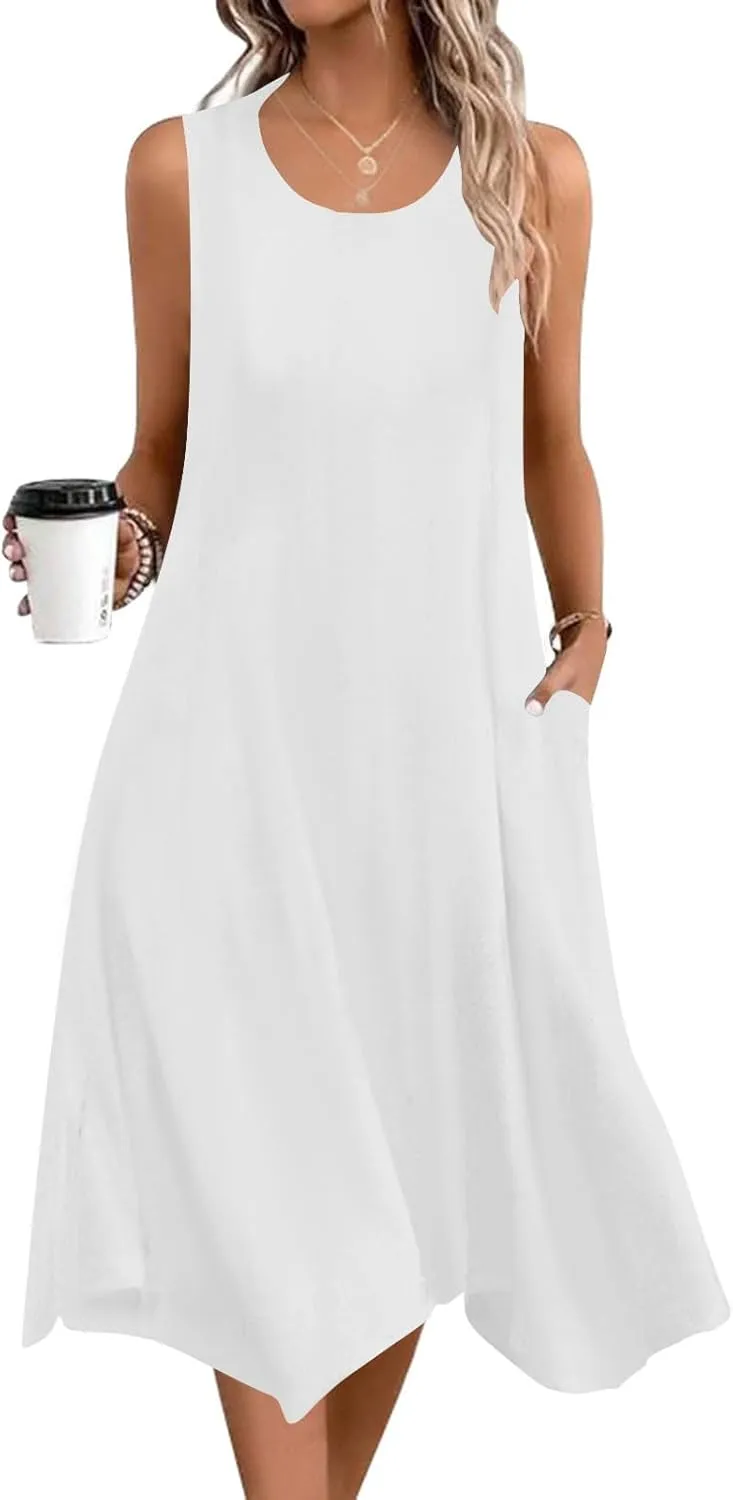 Beach Dresses for Women 2025 Vacation Plus Size Hankerchief Hem Maxi Tank Dresses Fashion Floral Sundress