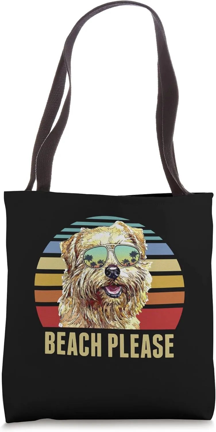 Beach Please Norfolk Terrier Dog Funny Summer Tote Bag