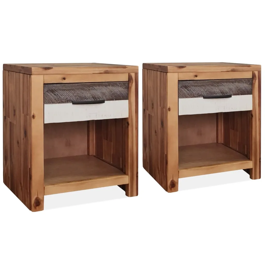 Bedside Table Solid Acacia Wood 15.7"x11.8"x18.9"