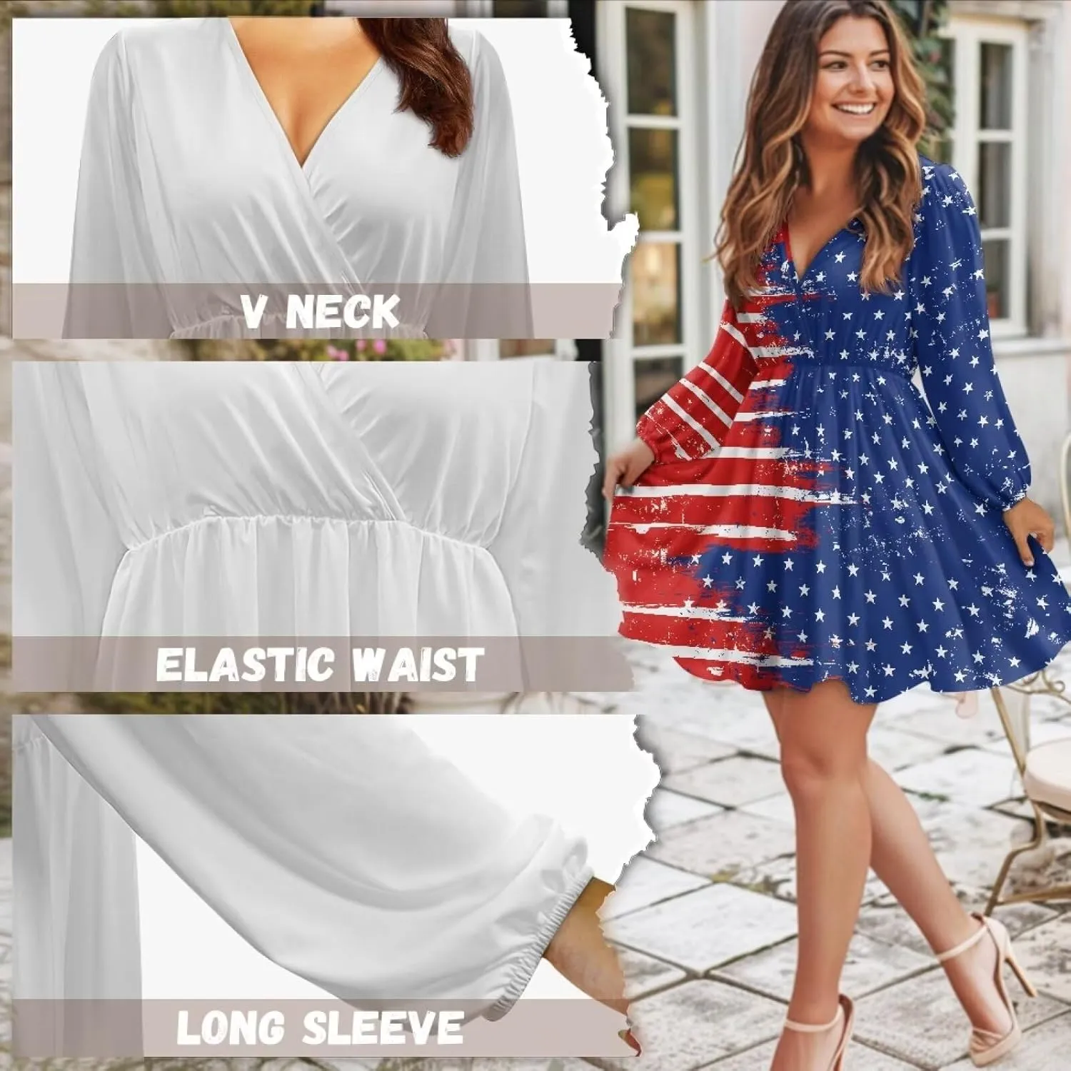 Biyejit Womens Casual Dress Fall Winter Long Sleeve Shift Tunic Dress Hide Belly Swing Mini Dress Plus Size S-2XL