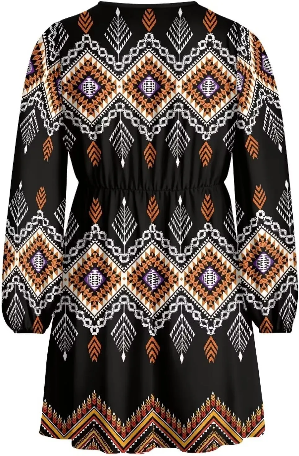 Biyejit Womens Casual Dress Fall Winter Long Sleeve Shift Tunic Dress Hide Belly Swing Mini Dress Plus Size S-2XL