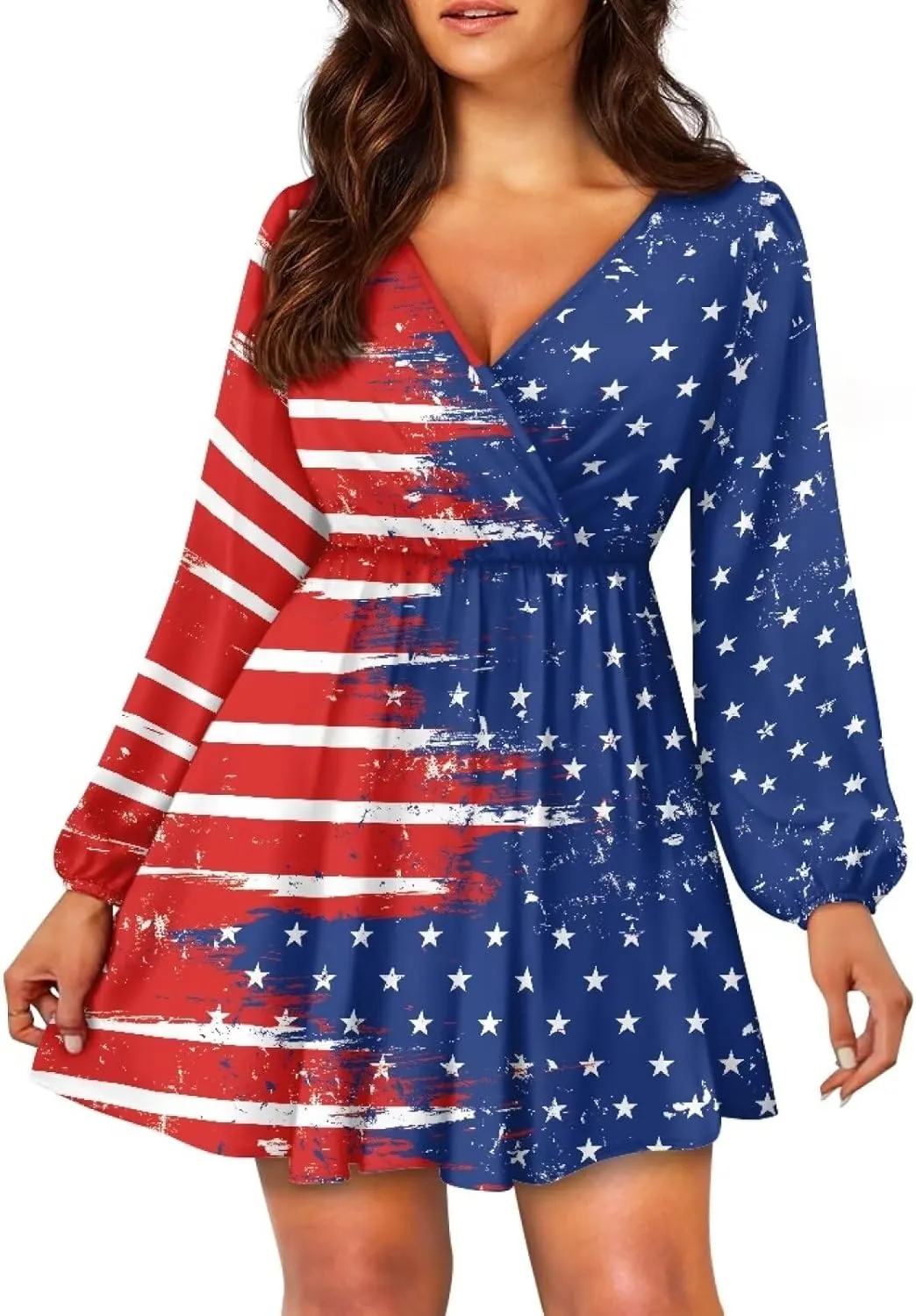 Biyejit Womens Casual Dress Fall Winter Long Sleeve Shift Tunic Dress Hide Belly Swing Mini Dress Plus Size S-2XL