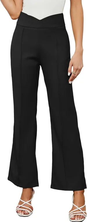 Blooming Jelly Womens Dress Pants High Wasited Wide Leg Business Casual Work Pants Khaki Trendy Trousers