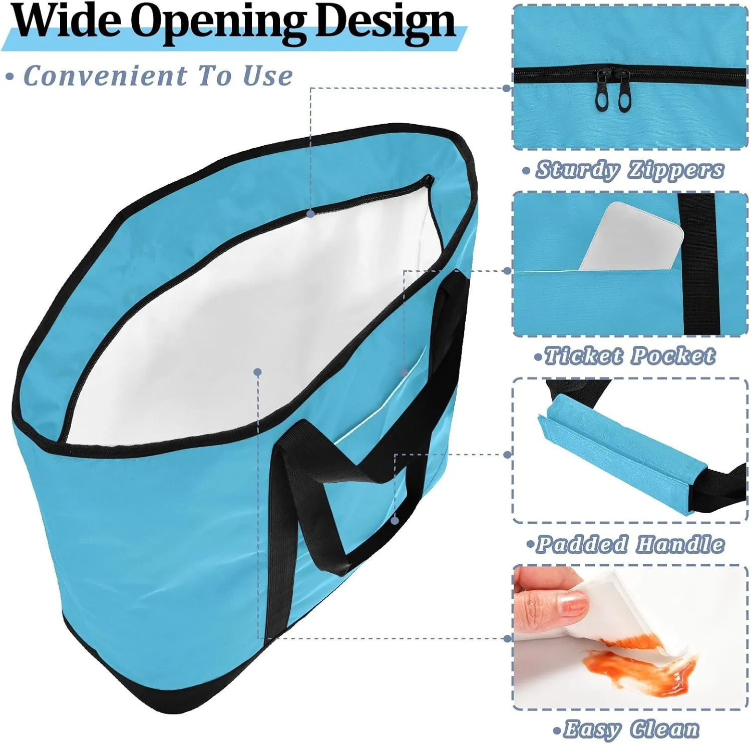 Blue Light Tote Bag for Women Reusable Grocery Bags Insulated Cooler Bag Totes Handbags Shopping Bags