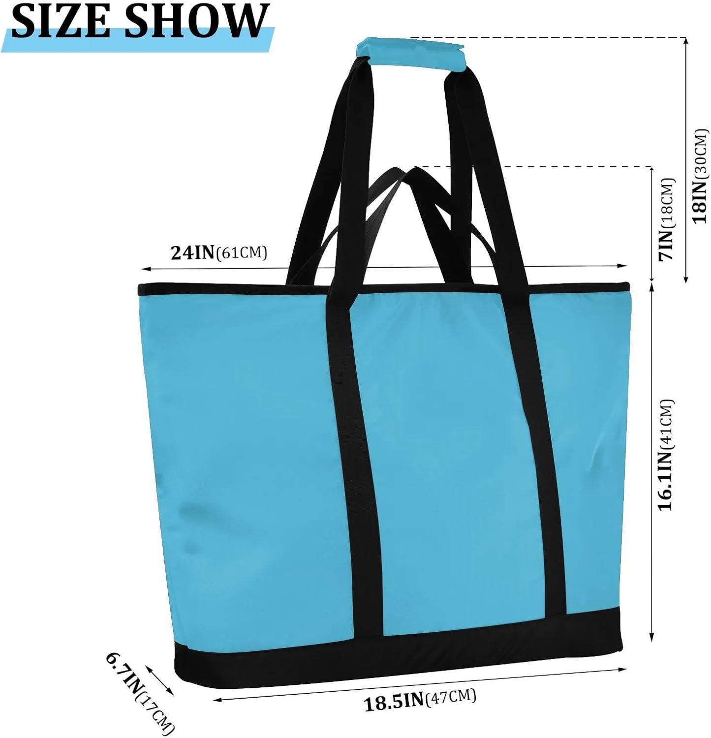 Blue Light Tote Bag for Women Reusable Grocery Bags Insulated Cooler Bag Totes Handbags Shopping Bags