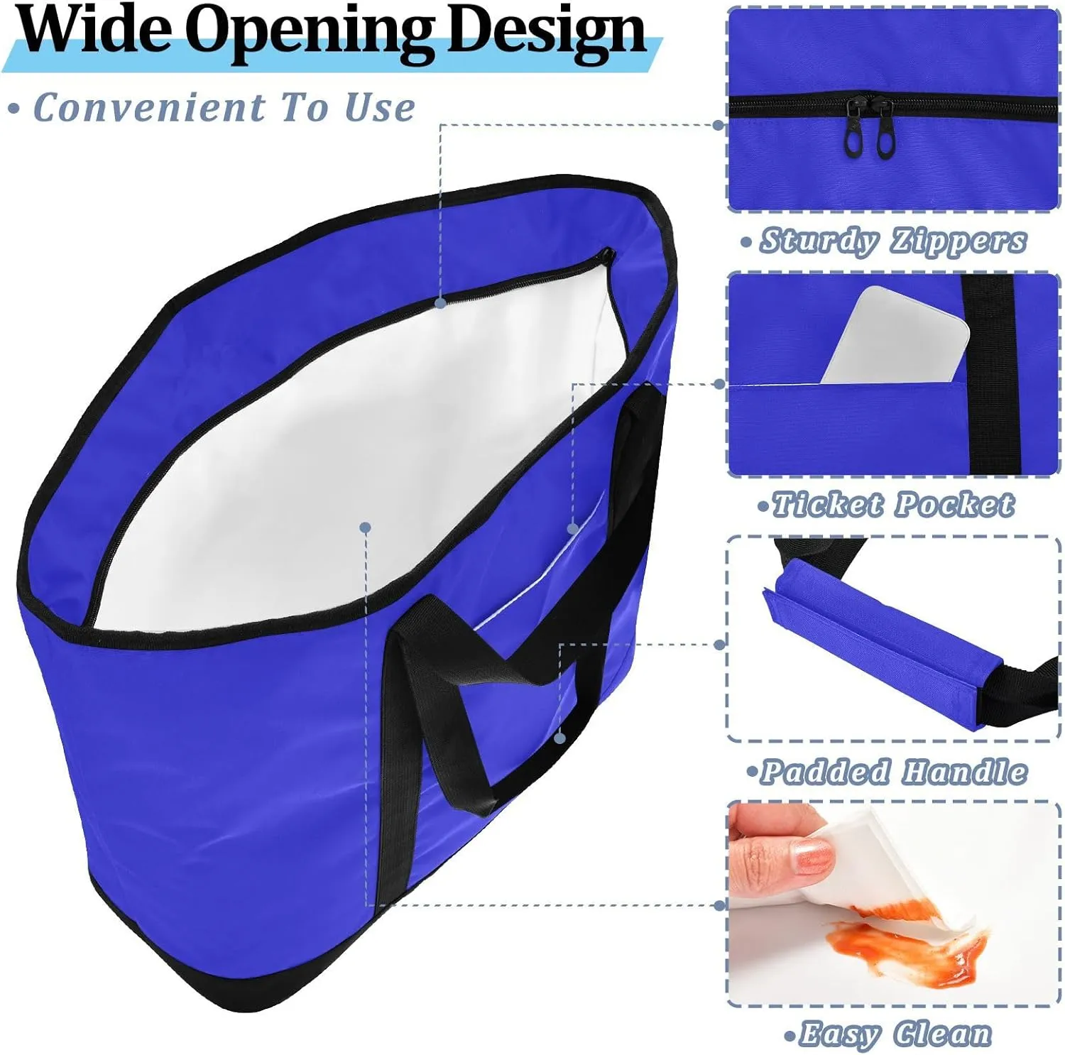 Blue Light Tote Bag for Women Reusable Grocery Bags Insulated Cooler Bag Totes Handbags Shopping Bags