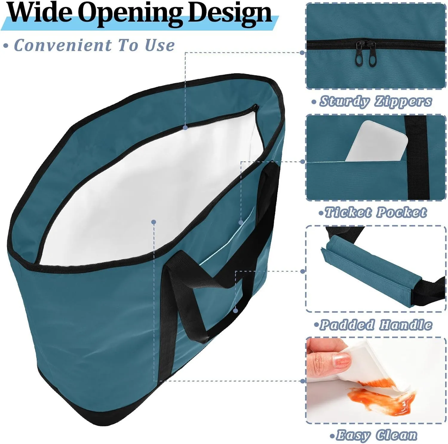 Blue Light Tote Bag for Women Reusable Grocery Bags Insulated Cooler Bag Totes Handbags Shopping Bags