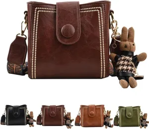 Bootara Bucket Bag, Bootara Women'S Vintage Bunny Charm Bucket Bag Convertible, Vintage Retro Small Water for Women