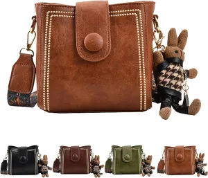 Bootara Bucket Bag, Women's Vintage Bunny Charm Bucket Bag with Adjustable Wider Shoulder Strap, Spacious Travel Tote