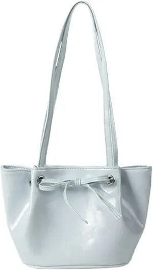 Bow Detail PU Bucket Bag for Women, Summer Trendy Underarm Shoulder Purse, Elegant & Unique Crossbody Handbag