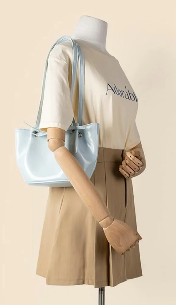 Bow Detail PU Bucket Bag for Women, Summer Trendy Underarm Shoulder Purse, Elegant & Unique Crossbody Handbag