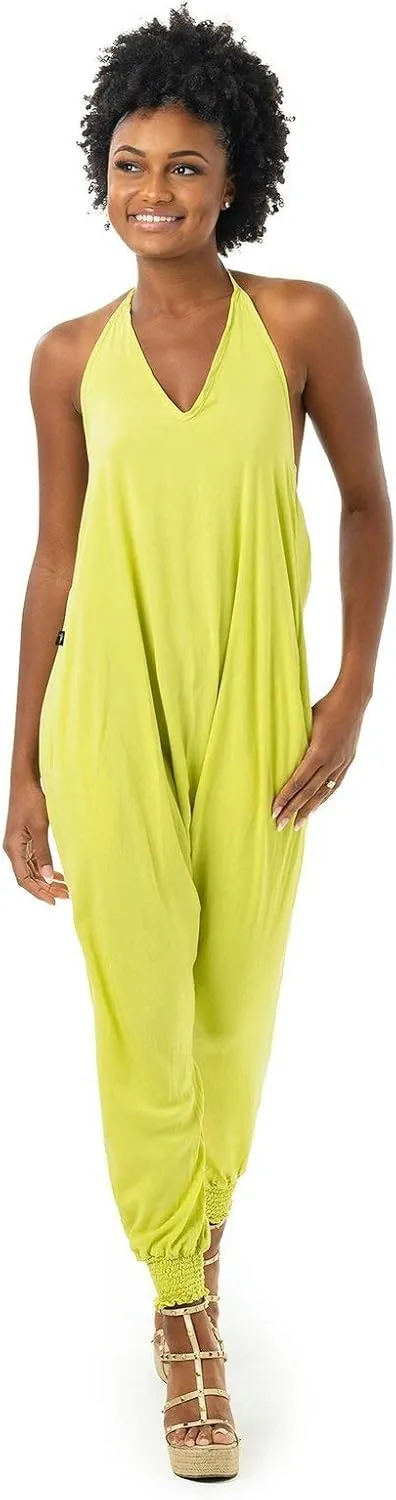 Buddha Pants Harem Jumpsuit - Casual Jumpsuits for Women, Comfortable Cotton Jumpsuit with Pockets  Boho Relaxed Summer Wear