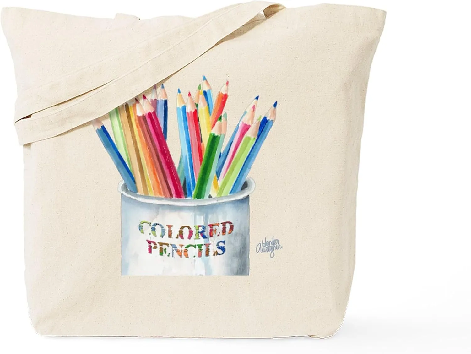 CafePress My Colored Pencils Tote Bag Natural Canvas Tote Bag, Reusable Shopping Bag