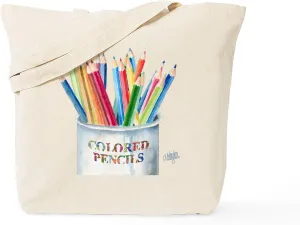 CafePress My Colored Pencils Tote Bag Natural Canvas Tote Bag, Reusable Shopping Bag