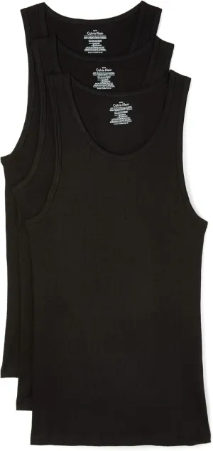 Calvin Klein Men's Cotton Classics Multipack Tanks, Black, XX-Large