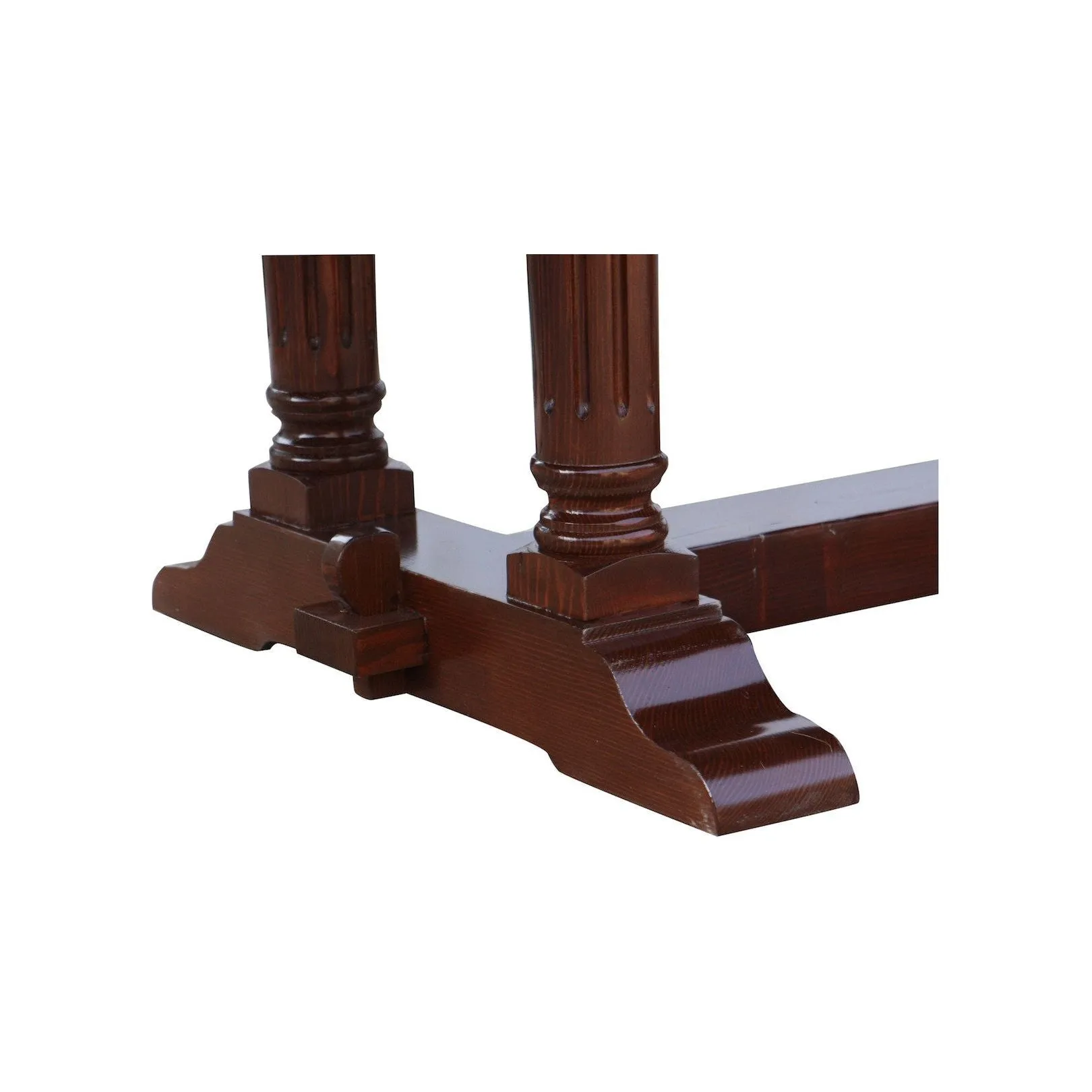 Cambria Rustic Extension Trestle Dining Table Built in Reclaimed Wood