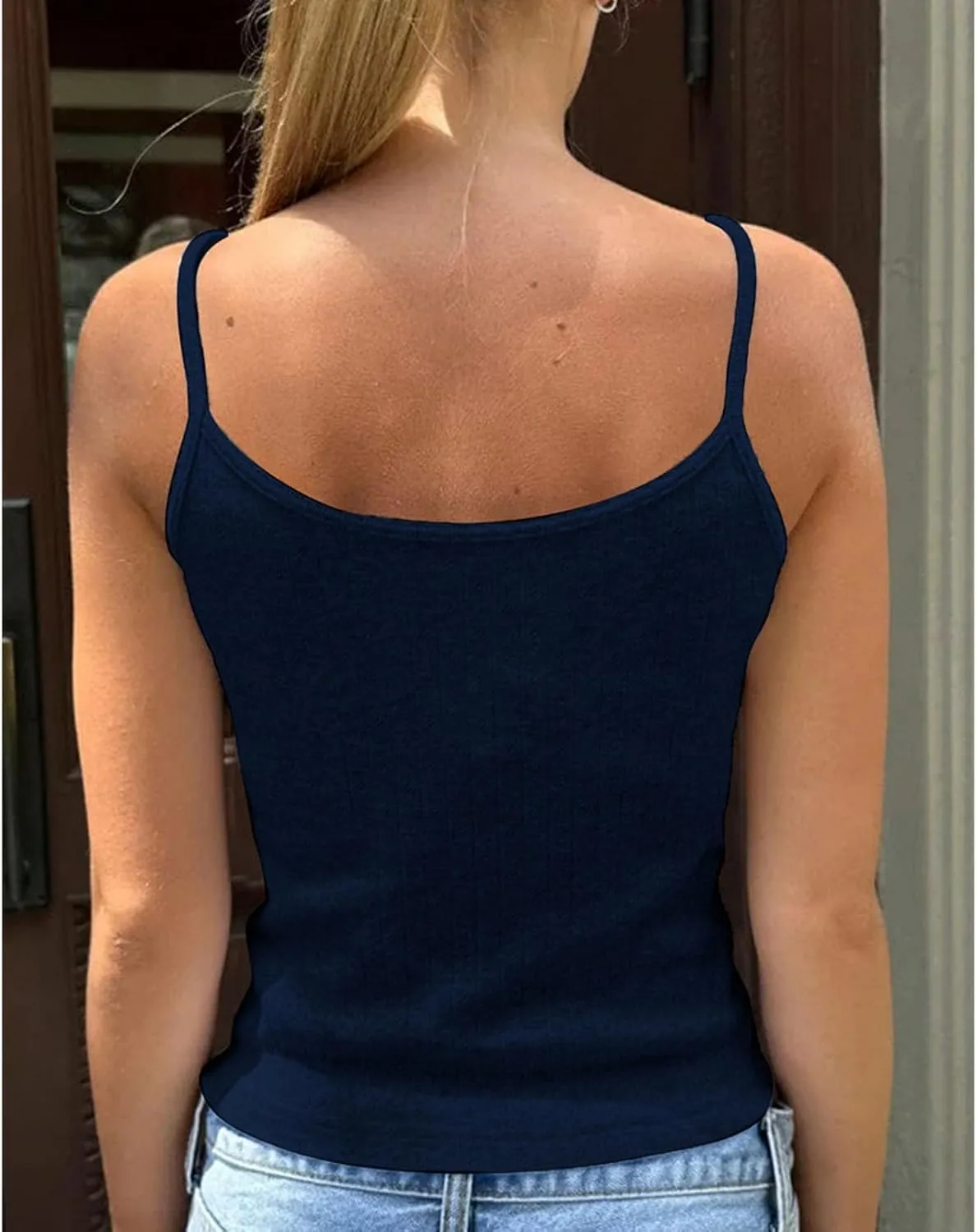 Camisole with Bowtie Front Womens Slim Fit Crop Tops Vintage Spaghetti Strap Camisole Tank Tops