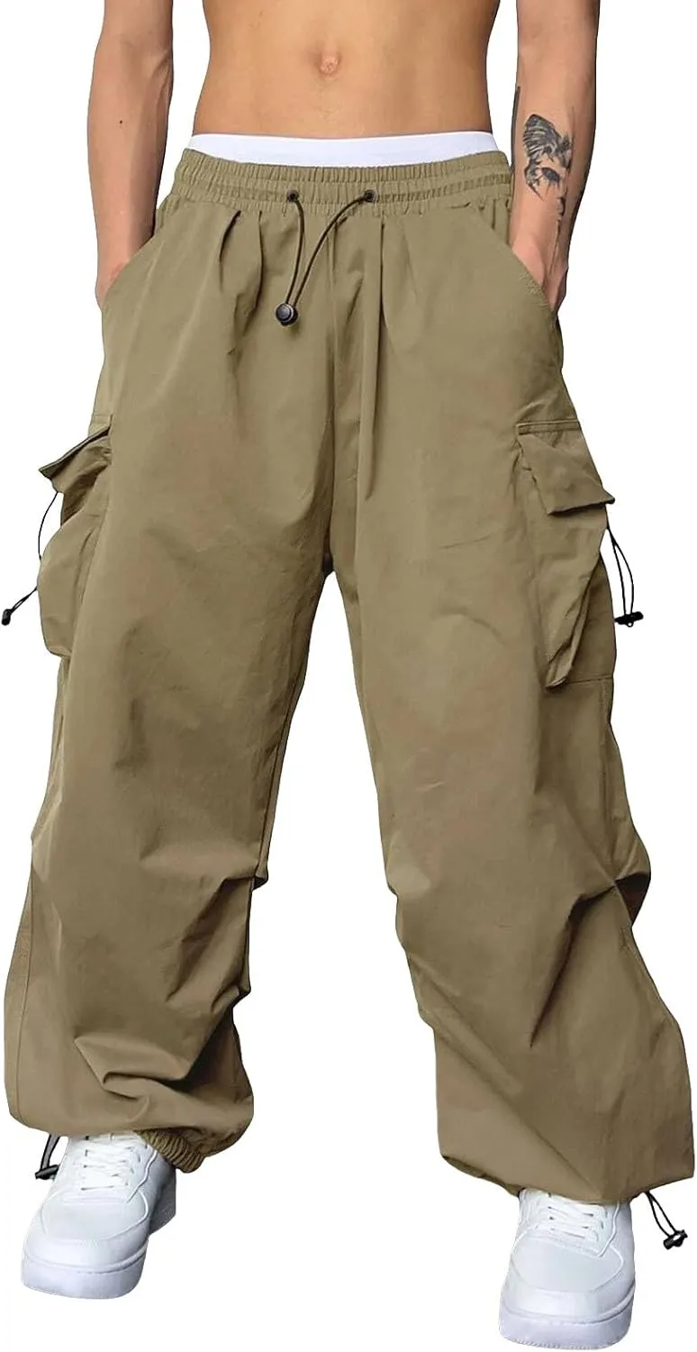 Cargo Pant for Men Casual Work Pant Elasticated Waist Lightweight Outdoor Pants with Pockets