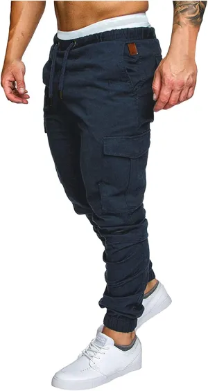 Cargo Pants for Men,Mens Joggers Slim Fit Chino Cargo Pants Outdoor Fashion Casual Athletics Pants Harem Pants