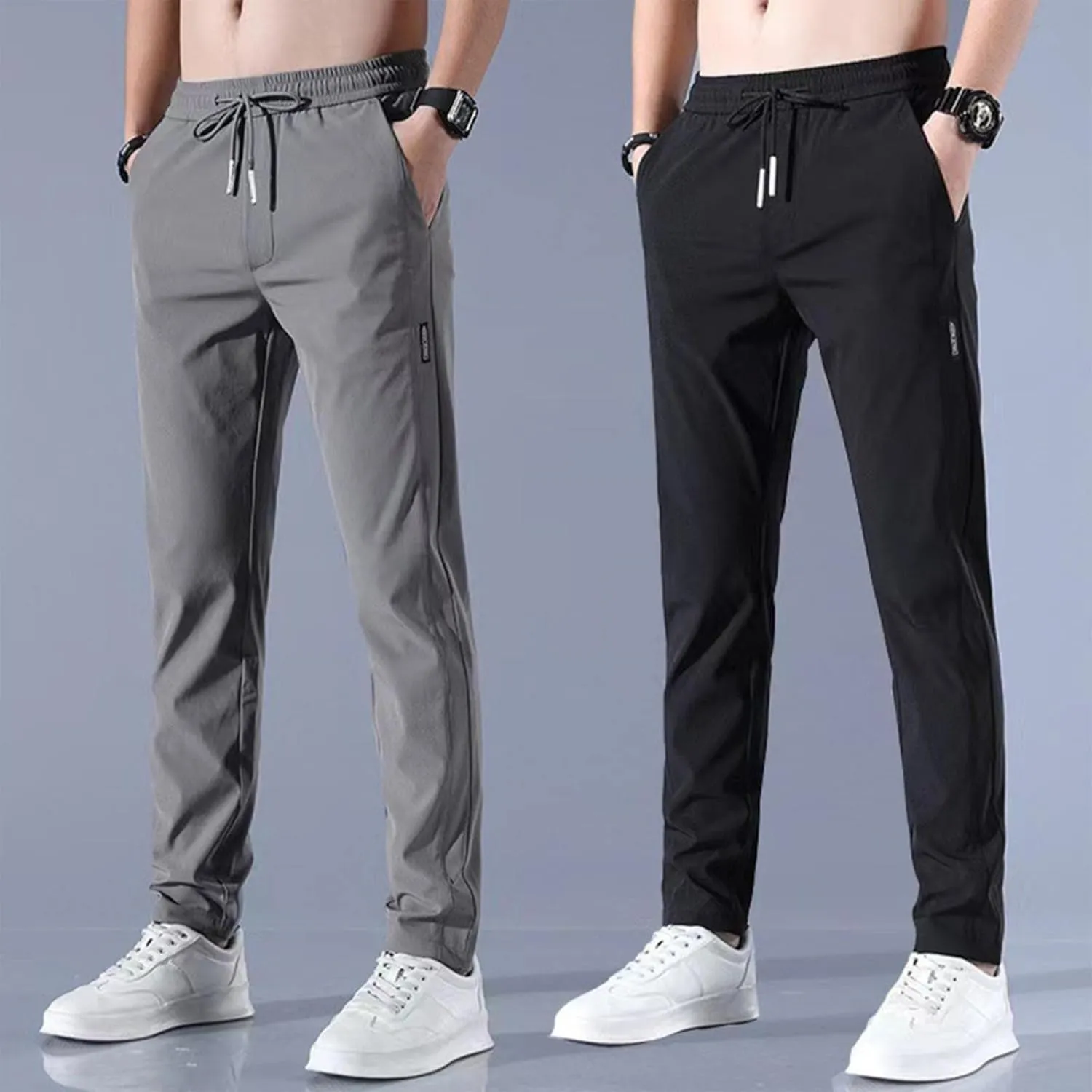Cargo Work Pant Men Casual Pull On Pants Gym Sports Yoga Sweatpants Multiple Pockets Relaxed Fit Joggers