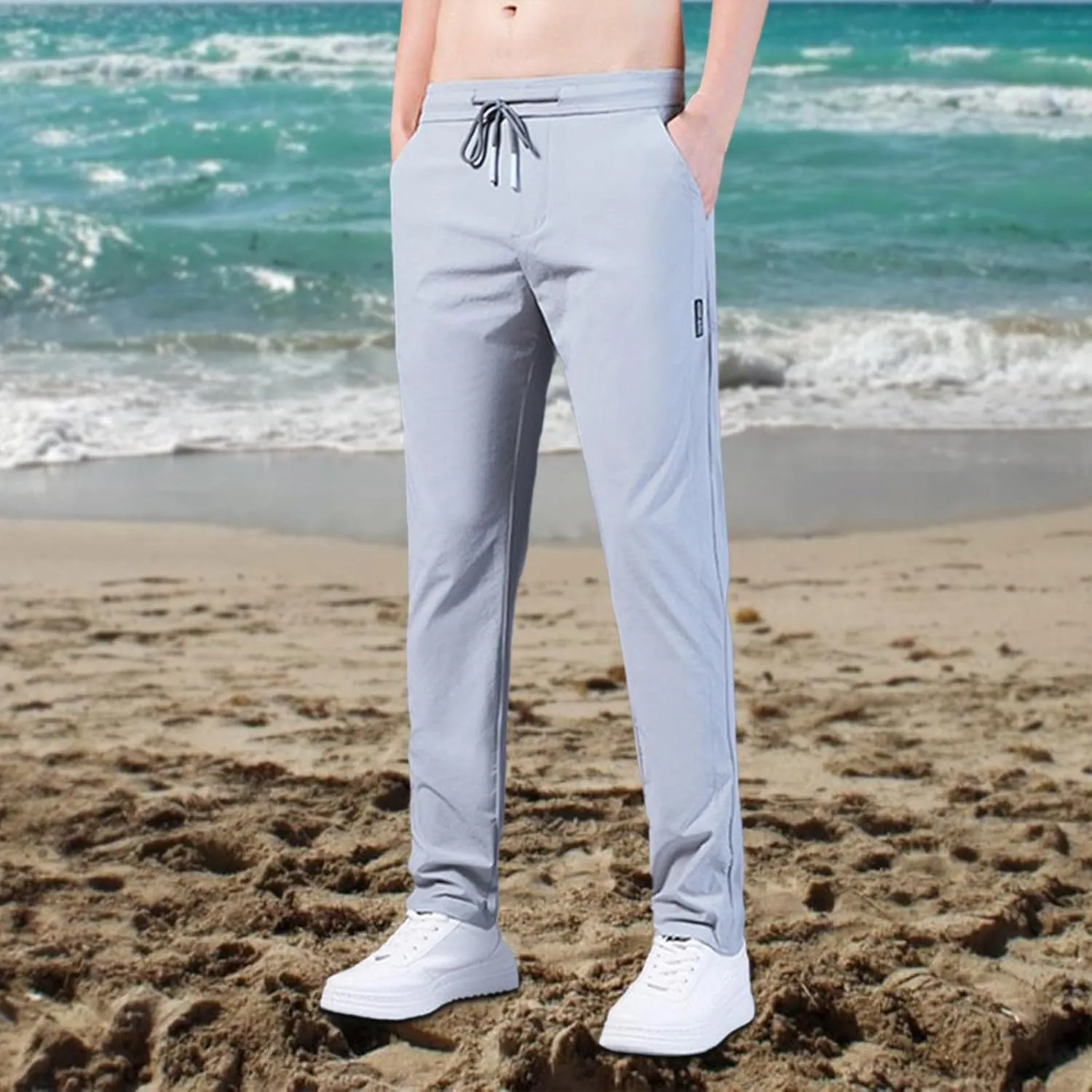 Cargo Work Pant Men Casual Pull On Pants Gym Sports Yoga Sweatpants Multiple Pockets Relaxed Fit Joggers