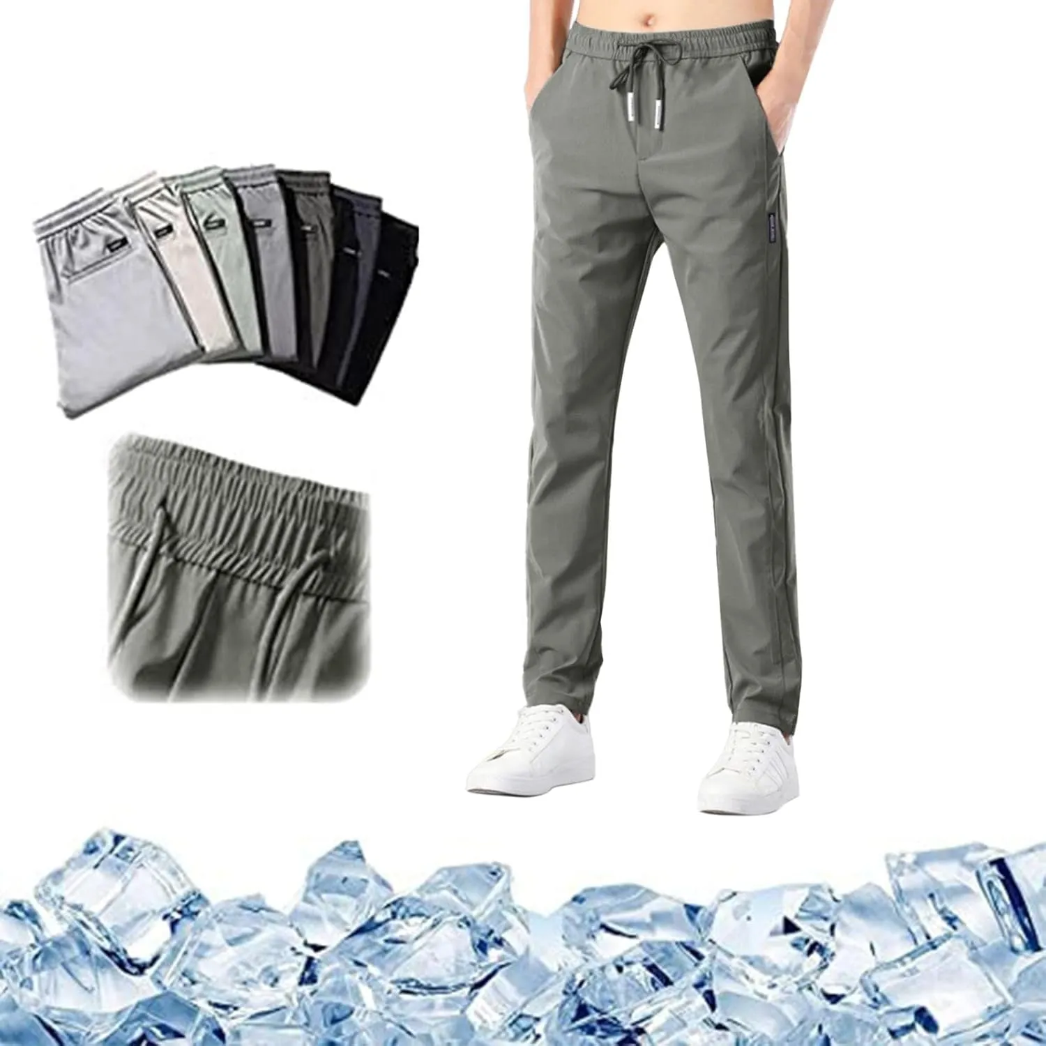 Cargo Work Pant Men Casual Pull On Pants Gym Sports Yoga Sweatpants Multiple Pockets Relaxed Fit Joggers