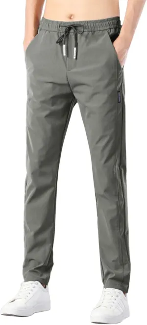 Cargo Work Pant Men Casual Pull On Pants Gym Sports Yoga Sweatpants Multiple Pockets Relaxed Fit Joggers