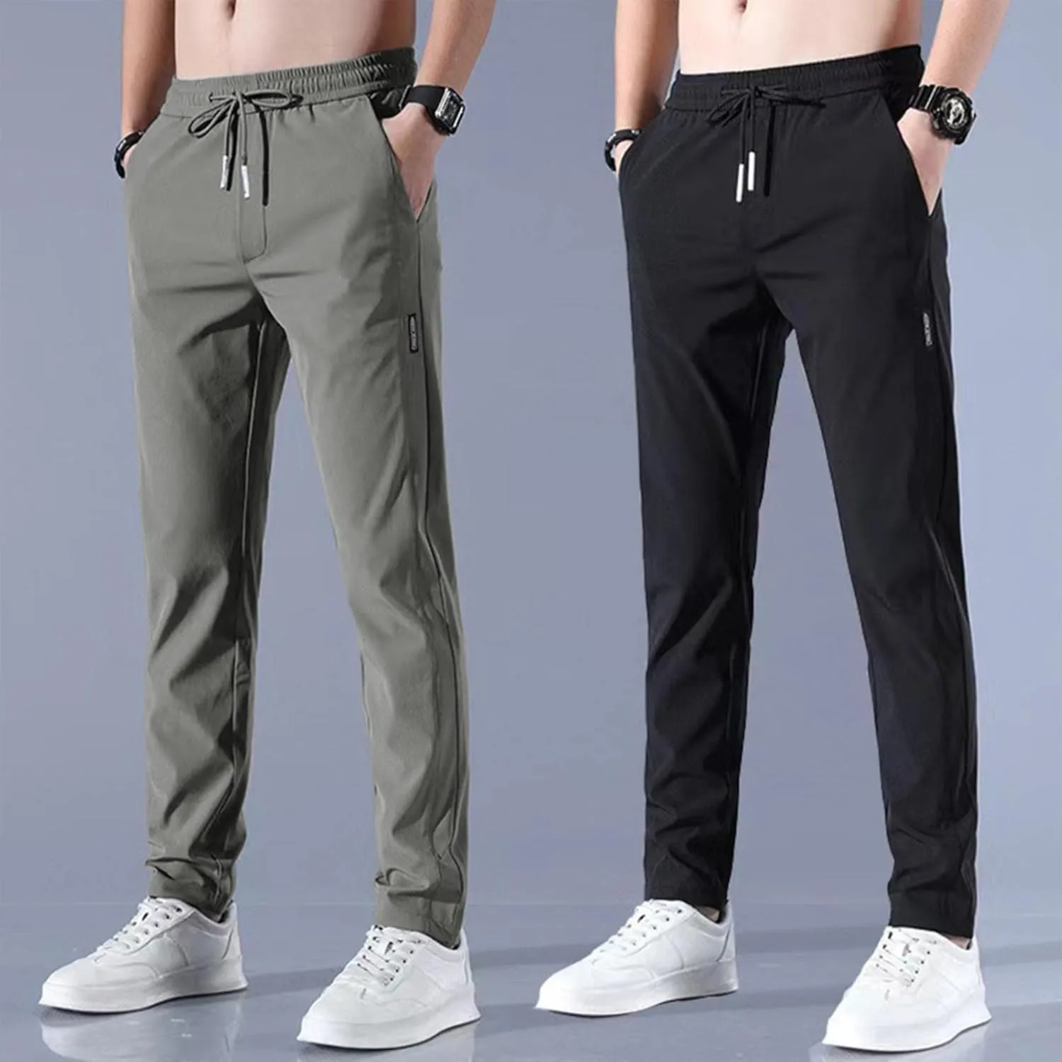 Cargo Work Pant Men Casual Pull On Pants Gym Sports Yoga Sweatpants Multiple Pockets Relaxed Fit Joggers