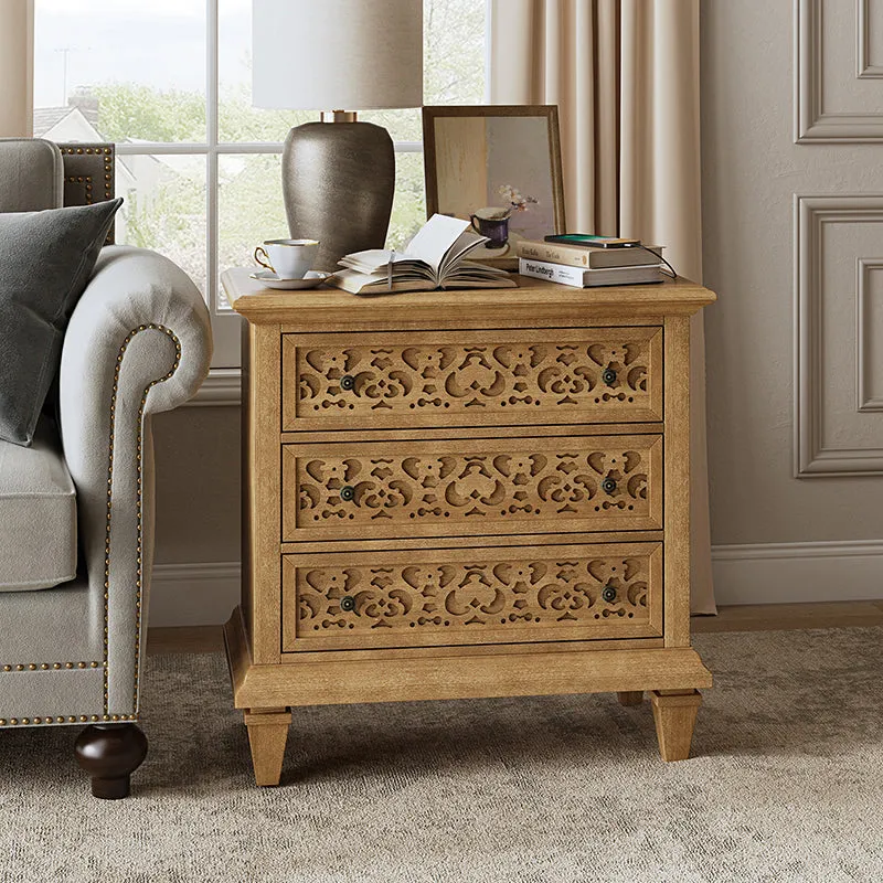 Colombo 3-Drawer Nightstand with Built-In Outlets