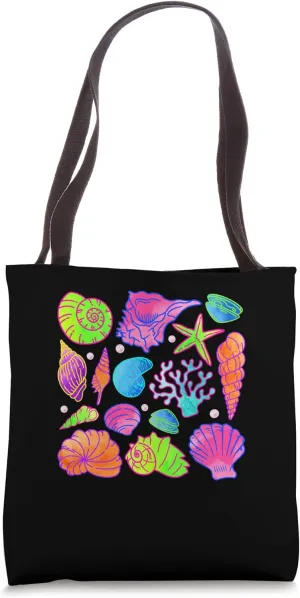 Colorful Seashells And Starfish Design Fun Tote Bag