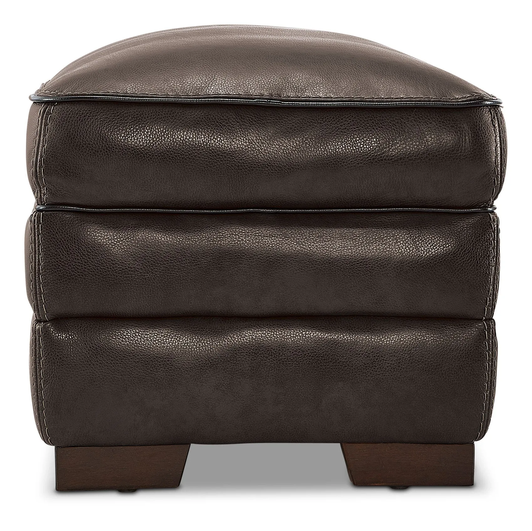 Colton Genuine Leather Ottoman - Hazelnut